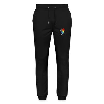 Astronaut - Regenbogen-Eisstiel - Humor - Stanley/Stella Unisex Bio Jogginghose Mover  - Schwarz - Vorne - Marisol (170cm) & Nik (191cm)