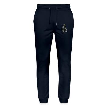 Future cyclist like dad - Stanley/Stella Mover Unisex Organic Jogging Trousers - navy - Front - Marisol (170cm) & Nik (191cm)