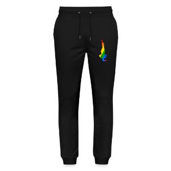 Colorful headstand pose in yoga - Stanley/Stella Mover Unisex Organic Jogging Trousers - black - Front - Marisol (170cm) & Nik (191cm)