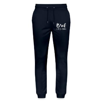 Bref C'est La Rentrée - Pantalon de jogging bio MOVER Stanley/Stella unisexe - marine - Devant - Marisol (170cm) & Nik (191cm)
