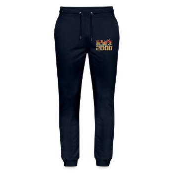 Vintage 2000 Jubiläumsgeschenk - Vintage 2000 - Stanley/Stella Unisex Bio Jogginghose Mover  - Navy - Vorne - Marisol (170cm) & Nik (191cm)