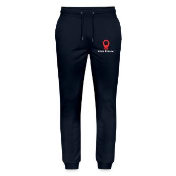 Vous êtes ici - Pantalon de jogging bio MOVER Stanley/Stella unisexe - marine - Devant - Marisol (170cm) & Nik (191cm)
