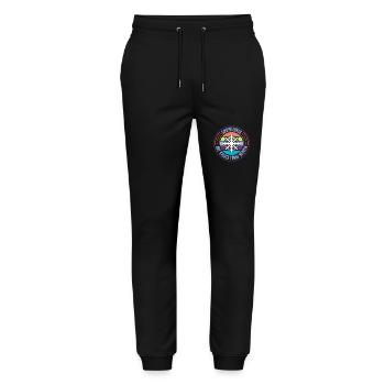 Schneeflocke - Stanley/Stella Unisex Bio Jogginghose Mover  - Schwarz - Vorne - Marisol (170cm) & Nik (191cm)