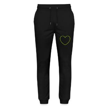 green heart green gift valentine's day - Stanley/Stella Mover Unisex Organic Jogging Trousers - black - Front - Marisol (170cm) & Nik (191cm)