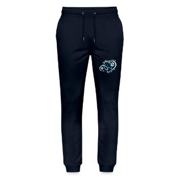 Herz mit Pfötchen und Sternen - Stanley/Stella Unisex Bio Jogginghose Mover  - Navy - Vorne - Marisol (170cm) & Nik (191cm)