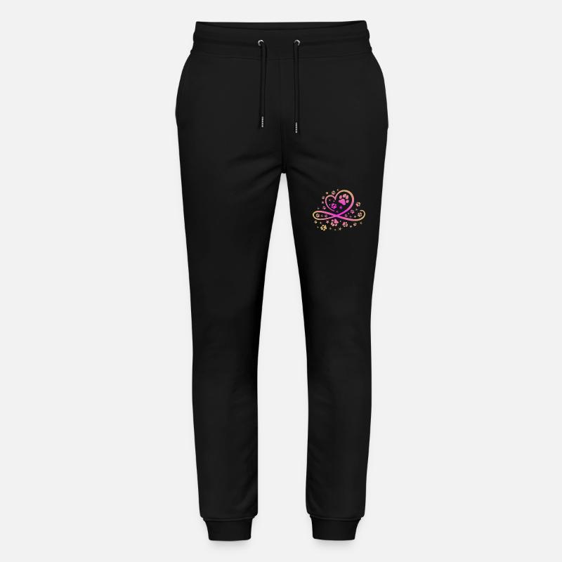 Herz mit Pfötchen und Sternen - Stanley/Stella Unisex Bio Jogginghose Mover  - Schwarz