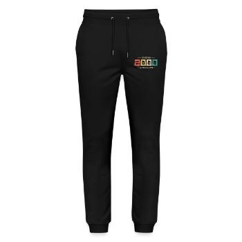Legendär seit 2000 Original 2000 - Stanley/Stella Unisex Bio Jogginghose Mover  - Schwarz - Vorne - Marisol (170cm) & Nik (191cm)