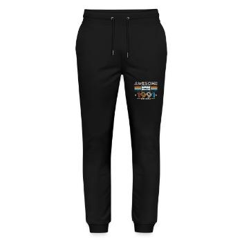 33rd Birthday Vintage September 1991 Cassette 91 - Stanley/Stella Mover Unisex Organic Jogging Trousers - black - Front - Marisol (170cm) & Nik (191cm)