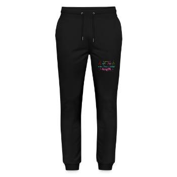 Fasching Herzschlag EKG Mein Herz schlägt Konfetti - Stanley/Stella Unisex Bio Jogginghose Mover  - Schwarz - Vorne - Marisol (170cm) & Nik (191cm)