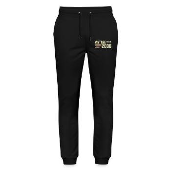 2000 Vintage Rétro Cadeau D'anniversaire 2000 - Pantalon de jogging bio MOVER Stanley/Stella unisexe - noir - Devant - Marisol (170cm) & Nik (191cm)