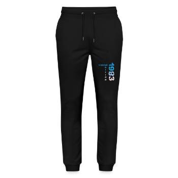 40e anniversaire homme femme 40 ans 1983 - Pantalon de jogging bio MOVER Stanley/Stella unisexe - noir - Devant - Marisol (170cm) & Nik (191cm)