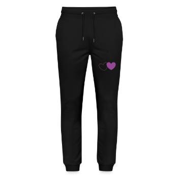 Heart Violet 2 Hearts Valentine's Day - Stanley/Stella Mover Unisex Organic Jogging Trousers - black - Front - Marisol (170cm) & Nik (191cm)