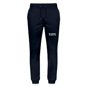 Früher war alles leichter... - Stanley/Stella Unisex Bio Jogginghose Mover  - Navy - Vorne - Marisol (170cm) & Nik (191cm)