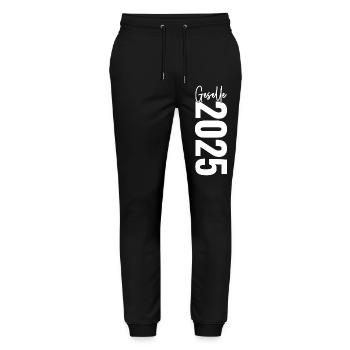 Geselle 2025 - Stanley/Stella Unisex Bio Jogginghose Mover  - Schwarz - Vorne - Marisol (170cm) & Nik (191cm)