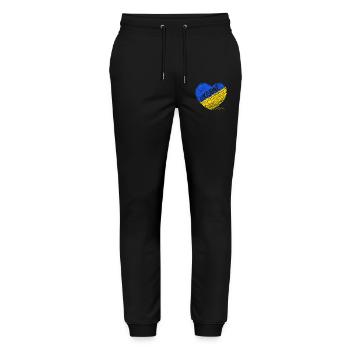 Ukraine Flag - Pray For Ukraine - Viva Ukraine - Stanley/Stella Mover Unisex Organic Jogging Trousers - black - Front - Marisol (170cm) & Nik (191cm)