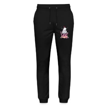 Funny - Câlin ours drôle - Pantalon de jogging bio MOVER Stanley/Stella unisexe - noir - Devant - Marisol (170cm) & Nik (191cm)