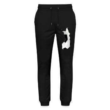 Finnland Landkarte umrahmt echten Fußball - Stanley/Stella Unisex Bio Jogginghose Mover  - Schwarz - Vorne - Marisol (170cm) & Nik (191cm)