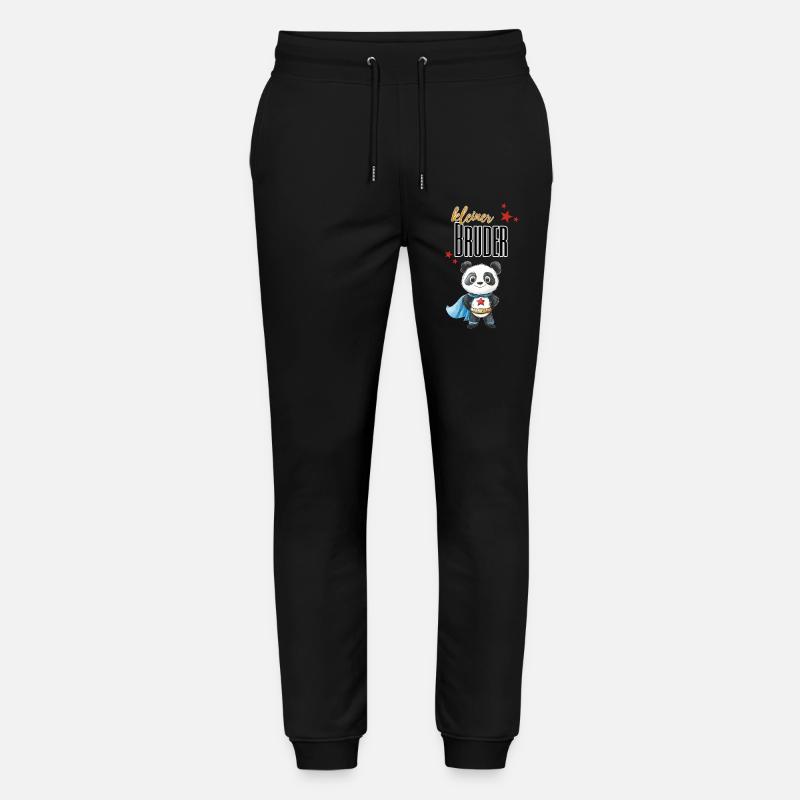 Kleiner Bruder Panda Superheld - Stanley/Stella Unisex Bio Jogginghose Mover  - Schwarz