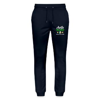 Funny Irish Girl Name Aoife, Fearless Bravery - Stanley/Stella Mover Unisex Organic Jogging Trousers - navy - Front - Marisol (170cm) & Nik (191cm)