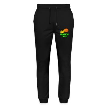 Halloween Forklift Operator Pumpkin Lifter - Stanley/Stella Mover Unisex Organic Jogging Trousers - black - Front - Marisol (170cm) & Nik (191cm)