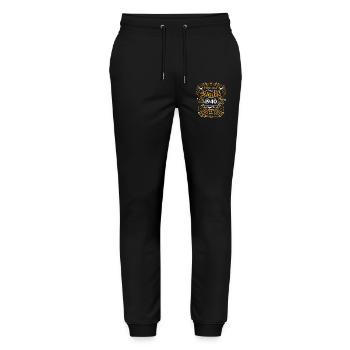 August 1940 Vintage Retro Birthday Gift - Stanley/Stella Mover Unisex Organic Jogging Trousers - black - Front - Marisol (170cm) & Nik (191cm)