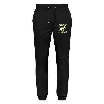 je peux pas j'ai chèvre - Pantalon de jogging bio MOVER Stanley/Stella unisexe - noir - Devant - Marisol (170cm) & Nik (191cm)