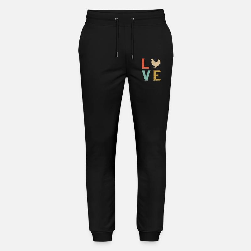 I love chickens - Stanley/Stella Mover Unisex Organic Jogging Trousers - black