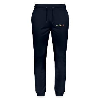Gartenarbeit Retro Pflanze Liebhaber Evolution Lustiger Garten - Stanley/Stella Unisex Bio Jogginghose Mover  - Navy - Vorne - Marisol (170cm) & Nik (191cm)