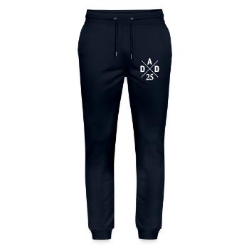Dad 25 Dad Is 2025 New Father - Stanley/Stella Mover Unisex Organic Jogging Trousers - navy - Front - Marisol (170cm) & Nik (191cm)