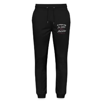 J peux pas j ai bêtise avec marraine - Pantalon de jogging bio MOVER Stanley/Stella unisexe - noir - Devant - Marisol (170cm) & Nik (191cm)