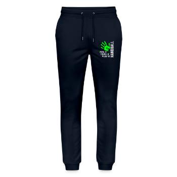 Handball Feel It Touch It Play It Handballer - Stanley/Stella Mover Unisex Organic Jogging Trousers - navy - Front - Marisol (170cm) & Nik (191cm)