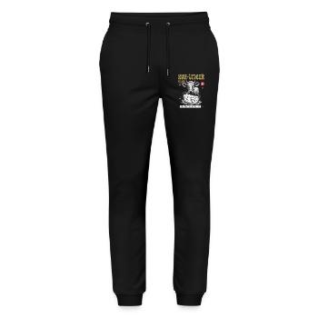 Käse-Vibe: Swiss Power Street Food Shirt - Stanley/Stella Unisex Bio Jogginghose Mover  - Schwarz - Vorne - Marisol (170cm) & Nik (191cm)