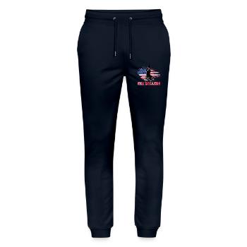 Handicap pour les joueurs de basketball en fauteuil roulant États-Unis - Pantalon de jogging bio MOVER Stanley/Stella unisexe - marine - Devant - Marisol (170cm) & Nik (191cm)