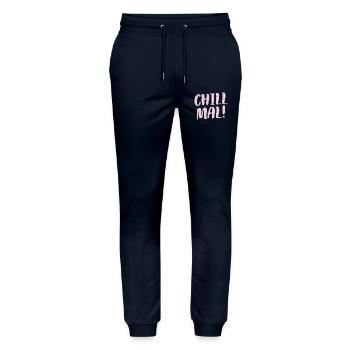 Cool Casual Loafer Slouch Chill Time - Stanley/Stella Mover Unisex Organic Jogging Trousers - navy - Front - Marisol (170cm) & Nik (191cm)