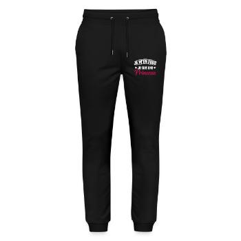 je m'en fou je suis une princesse - Pantalon de jogging bio MOVER Stanley/Stella unisexe - noir - Devant - Marisol (170cm) & Nik (191cm)