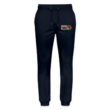 1997 Anniversary year original vintage 1997 - Stanley/Stella Mover Unisex Organic Jogging Trousers - navy - Front - Marisol (170cm) & Nik (191cm)