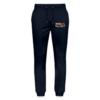 2009 Anniversary year original vintage 2009 - Stanley/Stella Mover Unisex Organic Jogging Trousers - navy - Front - Marisol (170cm) & Nik (191cm)