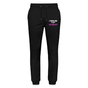 J'peux Pas Je Suis Une Greluche - Pantalon de jogging bio MOVER Stanley/Stella unisexe - noir - Devant - Marisol (170cm) & Nik (191cm)
