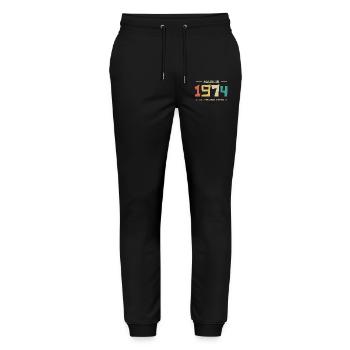 Legendary Since 1974 Original 1974 - Stanley/Stella Mover Unisex Organic Jogging Trousers - black - Front - Marisol (170cm) & Nik (191cm)