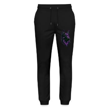 German Shepherd Head Pink - Stanley/Stella Mover Unisex Organic Jogging Trousers - black - Front - Marisol (170cm) & Nik (191cm)