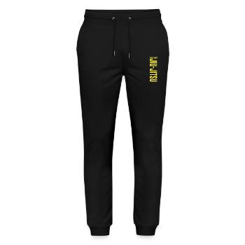 Brazilian Jiu Jitsu T-shirt BJJ Jiu-Jitsu - Stanley/Stella Unisex Bio Jogginghose Mover  - Schwarz - Vorne - Marisol (170cm) & Nik (191cm)