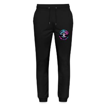 Arbre de vie multicolore - Yggdrasil World Tree - Pantalon de jogging bio MOVER Stanley/Stella unisexe - noir - Devant - Marisol (170cm) & Nik (191cm)
