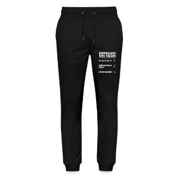 Checkliste schlechte Laune - Empfehlung des Tages - Stanley/Stella Unisex Bio Jogginghose Mover  - Schwarz - Vorne - Marisol (170cm) & Nik (191cm)