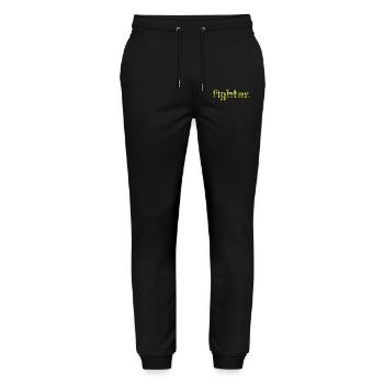 fighter. camouflage yellow - Stanley/Stella Mover Unisex Organic Jogging Trousers - black - Front - Marisol (170cm) & Nik (191cm)