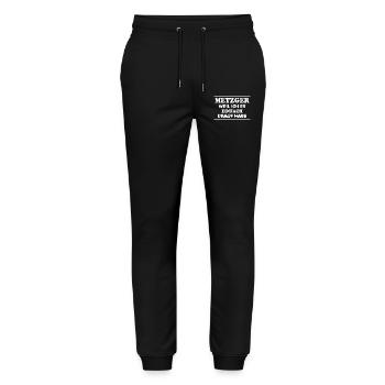 Metzger Spruch Fleischer Lustiges Metzger Geschenk - Stanley/Stella Unisex Bio Jogginghose Mover  - Schwarz - Vorne - Marisol (170cm) & Nik (191cm)