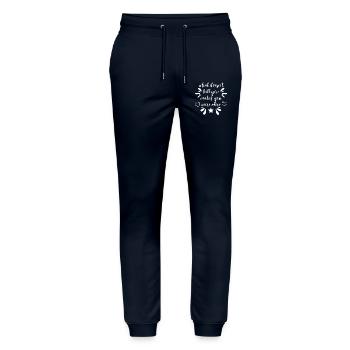 what doesn't kill you - white - Stanley/Stella Mover Unisex Organic Jogging Trousers - navy - Front - Marisol (170cm) & Nik (191cm)