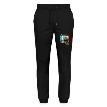 70th Birthday December Vintage 1953 Cassette Tape - Stanley/Stella Mover Unisex Organic Jogging Trousers - black - Front - Marisol (170cm) & Nik (191cm)