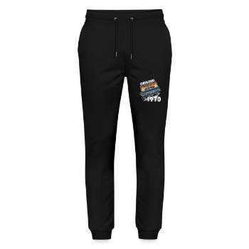 54th Birthday Vintage January 1970 Cassette 1970 - Stanley/Stella Mover Unisex Organic Jogging Trousers - black - Front - Marisol (170cm) & Nik (191cm)