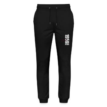 69e anniversaire Légende August Né en 1956 - Pantalon de jogging bio MOVER Stanley/Stella unisexe - noir - Devant - Marisol (170cm) & Nik (191cm)