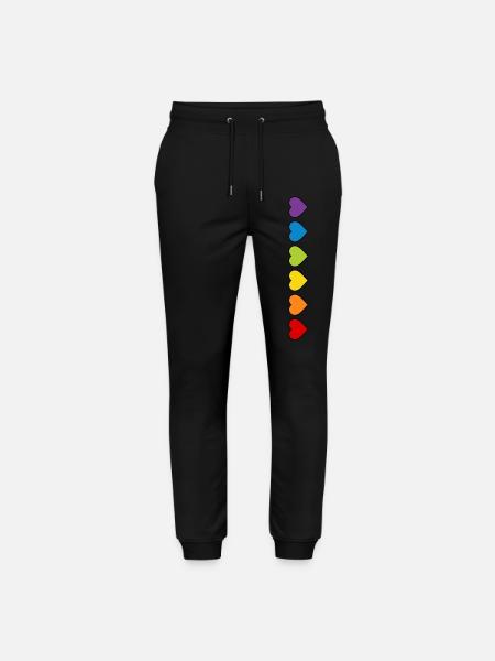 LGBT CSD LGBTQ+ HERZ REGENBOGEN HERZEN PRIDE MONTH - Stanley/Stella Unisex Bio Jogginghose Mover - Schwarz
